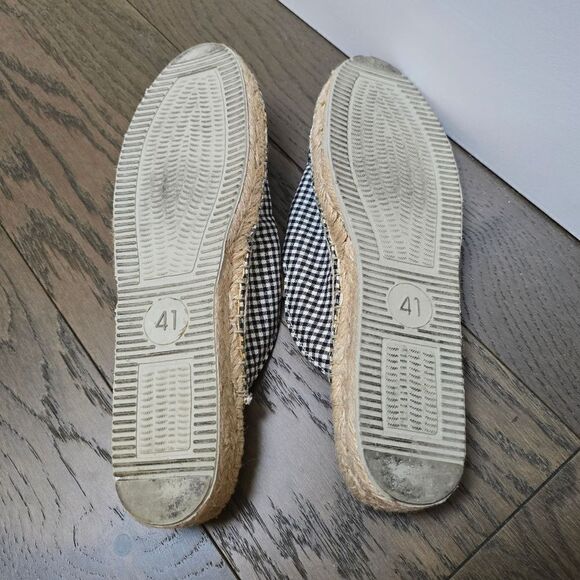 Patricia Green Gingham Glam Jewel Crystal Slip On Mule Espadrilles in Black 41 - Picture 11 of 12